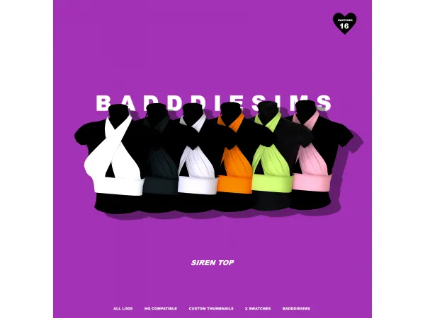 Alpha SIREN TOP by simsfinds - The Sims 4 Custom Content