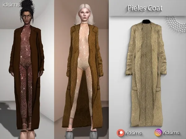 Alpha Pieles Coat by polygoncouture - The Sims 4 Custom Content