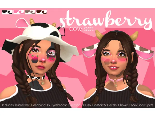 Strawberry Cow Set by Bellassims