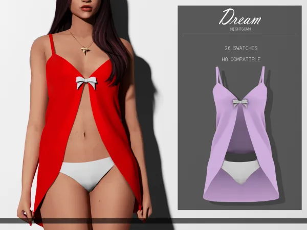Alpha Dream Nightgown by luminescent - The Sims 4 Custom Content