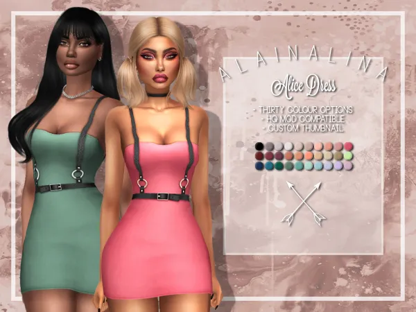 Maxis Match Alice Dress by alainalina - The Sims 4 Custom Content