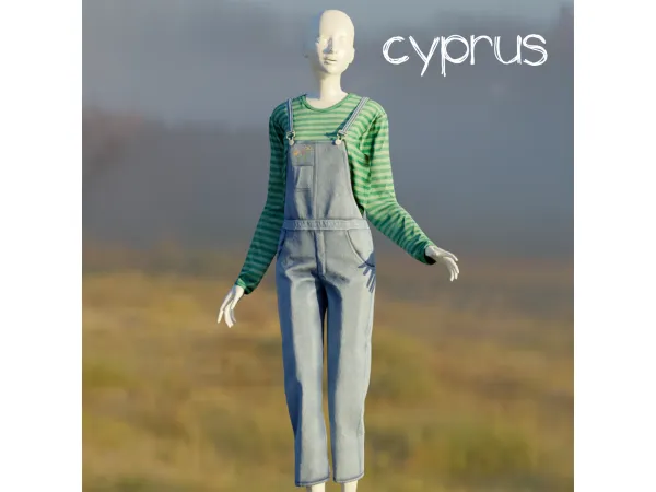 Alpha Cyprus overalls by amelylina - The Sims 4 Custom Content