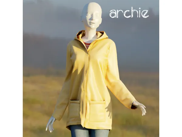 Alpha Archie raincoat by amelylina - The Sims 4 Custom Content