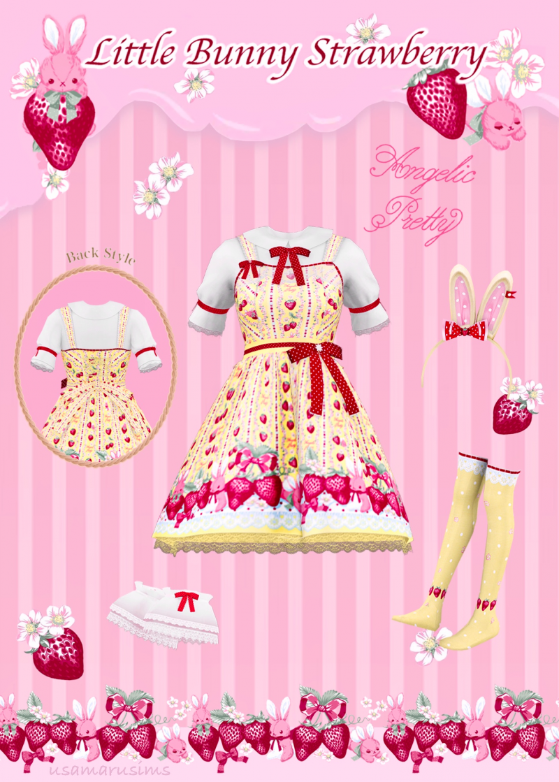 ❀ Angelic Pretty Little Bunny Strawberry Set ❀ by usamarusims