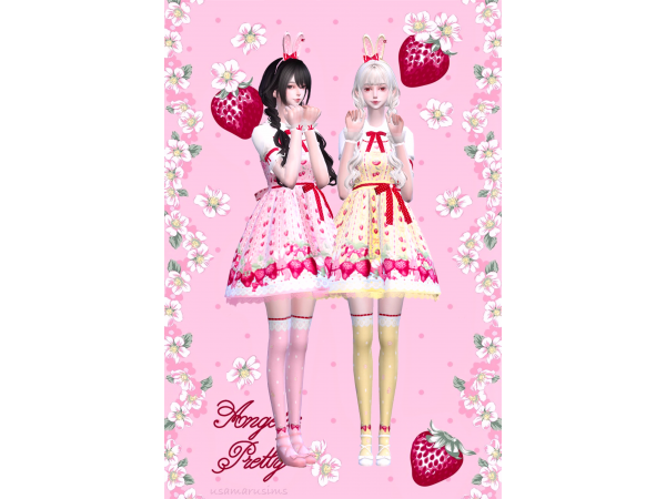 ❀ Angelic Pretty Little Bunny Strawberry Set ❀ by usamarusims