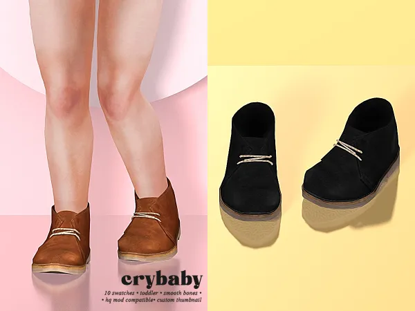 Maxis Match crybaby suede boots (dn) toddler f by crybaby - The Sims 4 Custom Content