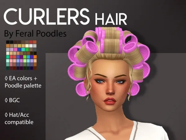 Maxis Match Curlers Hair by simsfinds - The Sims 4 Custom Content