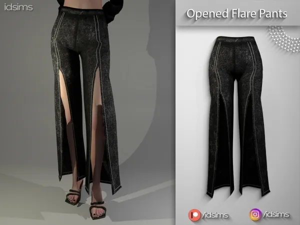 Alpha Opened Flare Pants - The Sims 4 Custom Content