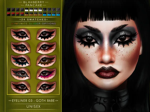 Mix Eyeliner 03 Goth Babe (unisex) Blahberry Pancake by blahberry-pancake - The Sims 4 Custom Content