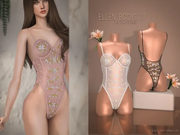 Alpha Ellen Bodysuit BRsims by bluerose-sims - The Sims 4 custom content