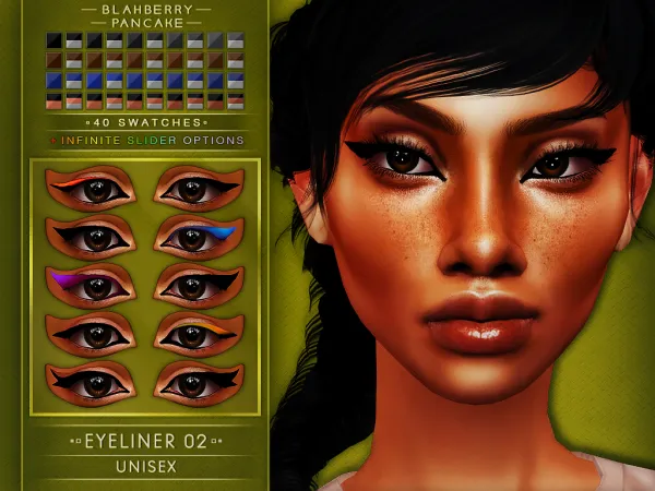 Mix Eyeliner 02 (unisex) Blahberry Pancake - The Sims 4 Custom Content