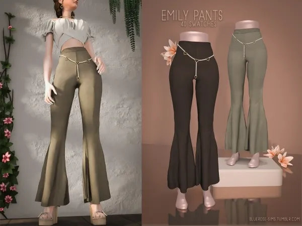 Alpha Emily Bell Pants BRsims by bluerose-sims - The Sims 4 custom content