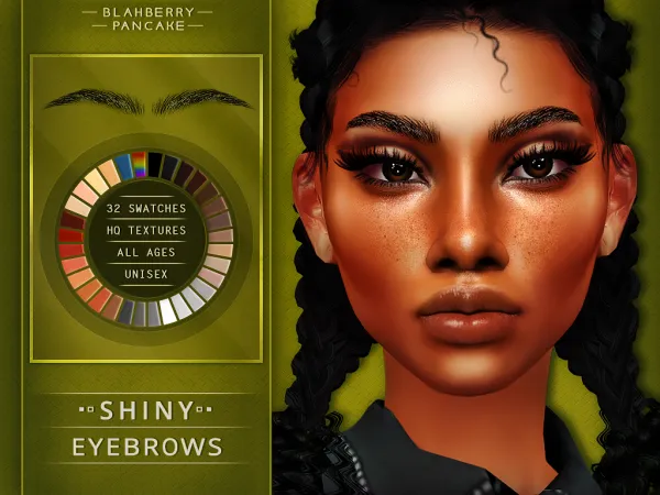Mix Shiny Eyebrows (unisex all ages) Blahberry Pancake - The Sims 4 Custom Content