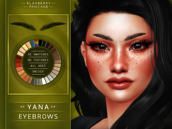 Alpha Yana eyebrows (unisex all ages) blahberry pancake by blahberry-pancake - The Sims 4 Custom Content