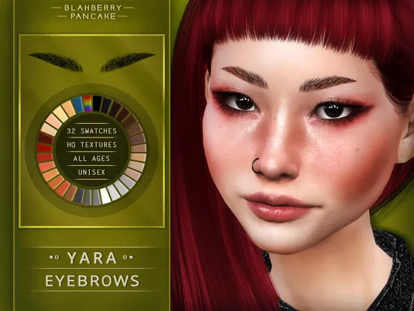 Mix Yara eyebrows (unisex all ages) blahberry pancake by blahberry-pancake - The Sims 4 Custom Content