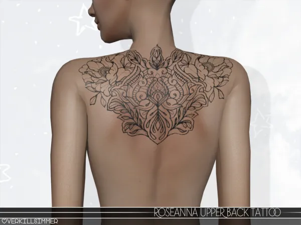 Roseanna Upper Back Tattoo - The Sims 4 custom content