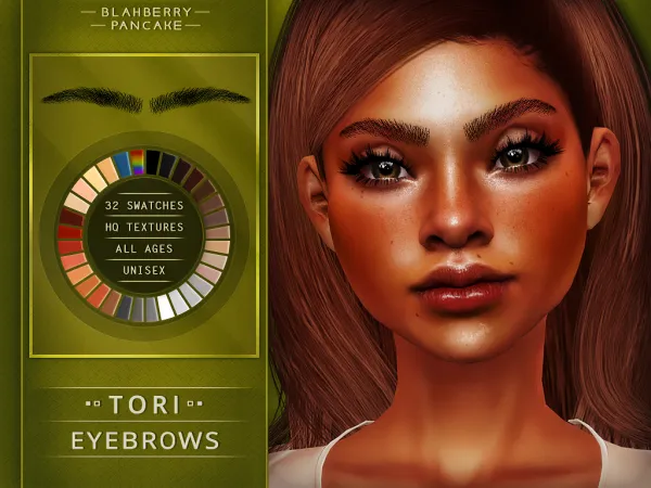 Mix Tori Eyebrows (unisex all ages) Blahberry Pancake by blahberry-pancake - The Sims 4 Custom Content