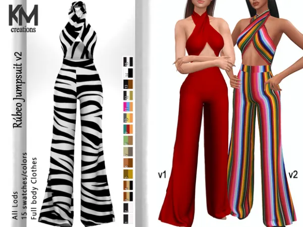 Alpha [KM] Rubeo Jumpsuit v2 by kmcreations_ts4 - The Sims 4 Custom Content