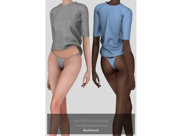 Alpha Ava Tshirt Ava Pantie by BackTrack - The Sims 4 Custom Content