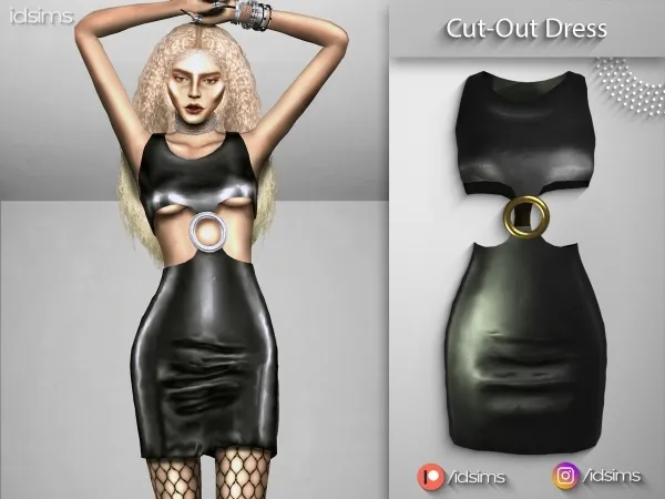 Alpha Cut Out Dress by polygoncouture - The Sims 4 Custom Content