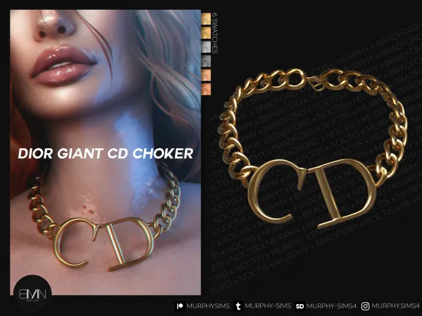 Alpha Dior Giant CD Choker - The Sims 4 Custom Content