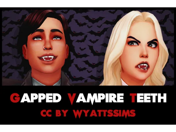 Maxis Match GAPPED VAMPIRE TEETH (ADULT VERSION) by wyattssims - The Sims 4 Custom Content