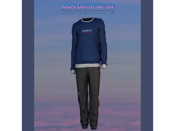 Alpha XION Outfit set 04_ Marunouchi Sadistic by simsfinds - The Sims 4 Custom Content