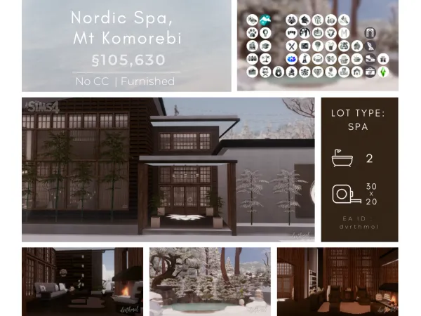 Maxis Match NORDIC SPA MT KOMOREBI by simsfinds - The Sims 4 Custom Content