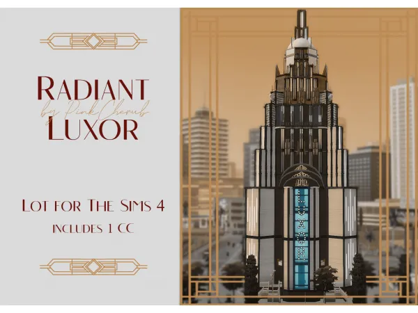 Maxis Match Radiant Luxor Skyscraper (1 СС) by PinkCherub - The Sims 4 Custom Content