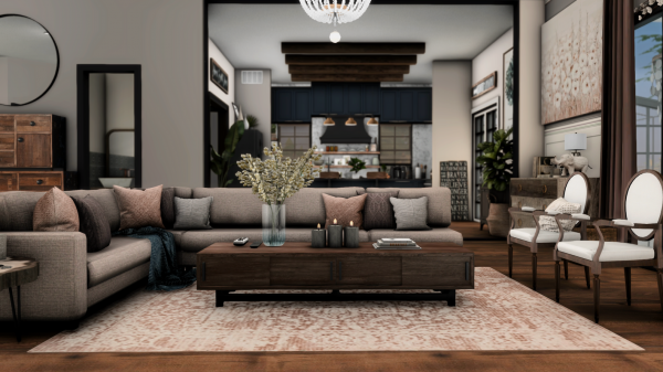 Mix The Modern Farmhouse Tudor by simsfinds - The Sims 4 Custom Content