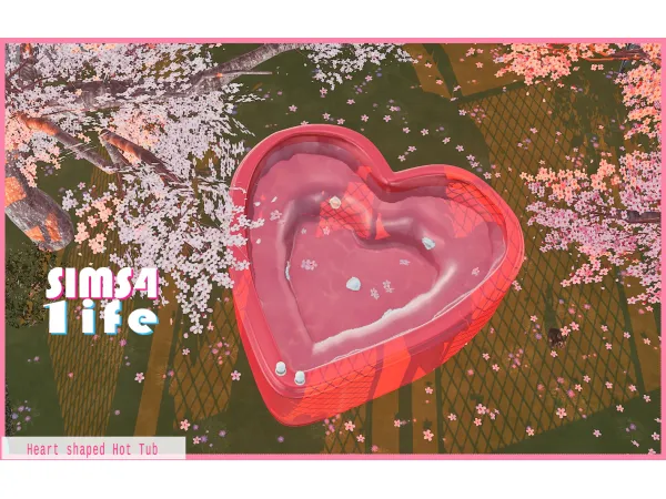 Alpha Heart shaped Hot Tub D by simsfinds - The Sims 4 Custom Content