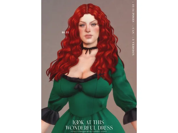 (TS4) Look at this wonderful dress |Pose Pack & CAS| by helgatisha