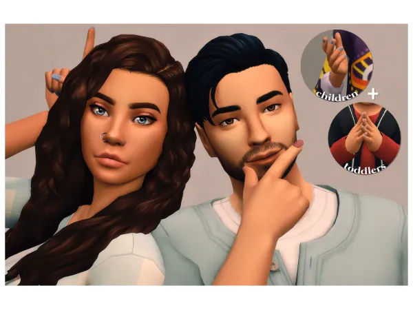 Maxis Match Base Game nails recoloured in the Academia Palettes - The Sims 4 Custom Content