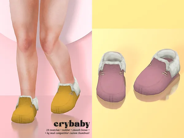 Maxis Match crybaby holiday slippers (rubybird) toddler f by crybaby - The Sims 4 Custom Content