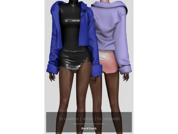 Alpha Shara Jacket Acc by BackTrack - The Sims 4 Custom Content