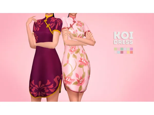 Maxis Match Gohliad Koi Dress - The Sims 4 Custom Content