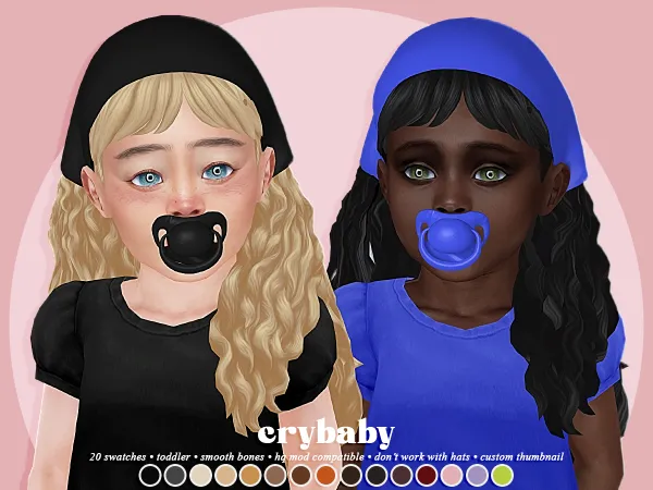 Maxis Match crybaby karina hair bandana acc (ah00b) toddler f - The Sims 4 Custom Content