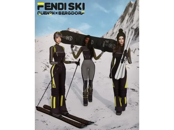 Alpha QUEN2N x BERGDORF FENDI Ski Collection by quen2n - The Sims 4 Custom Content