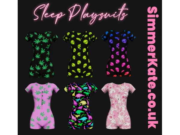 Alpha Sleep Playsuits by simmerkatex - The Sims 4 custom content