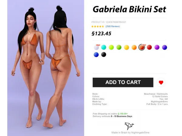 Alpha Gabriela Bikini Set for Early Access by simsfinds - The Sims 4 Custom Content