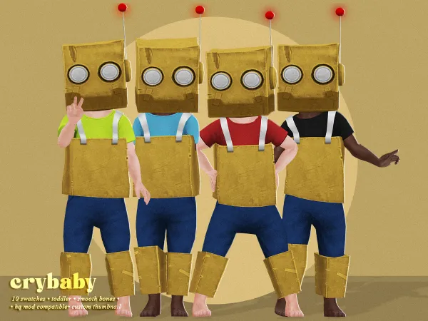 Maxis Match crybaby nano roboto costume toddler mf by crybaby - The Sims 4 custom content