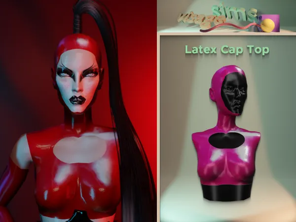 Alpha Latex cap top by v1s4g3 - The Sims 4 custom content