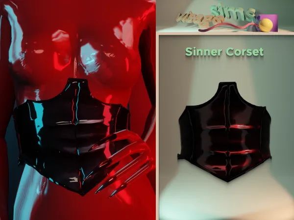 Alpha Sinner Corset by v1s4g3 - The Sims 4 custom content