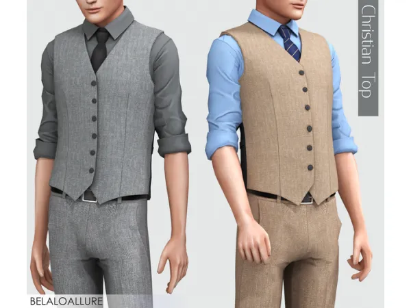 Alpha Belaloallure Christian top by simsfinds - The Sims 4 Custom Content