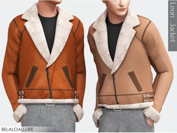 Alpha Belaloallure Leon jacket by simsfinds - The Sims 4 Custom Content