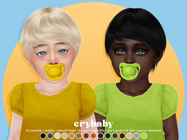 Maxis Match crybaby joey hair (cazy) toddler f by crybaby - The Sims 4 Custom Content