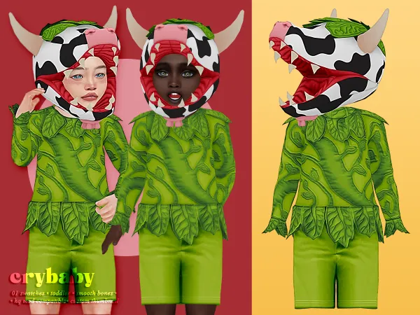Maxis Match crybaby cow plant cloth hat by crybaby - The Sims 4 Custom Content