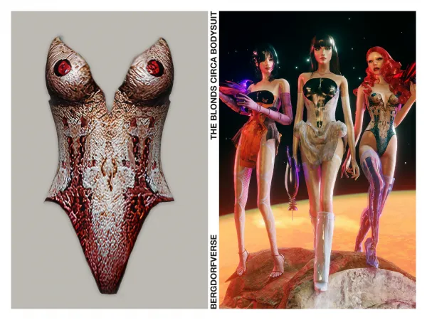 Alpha The Blonds Circa Bodysuit by bergdorfsims - The Sims 4 Custom Content