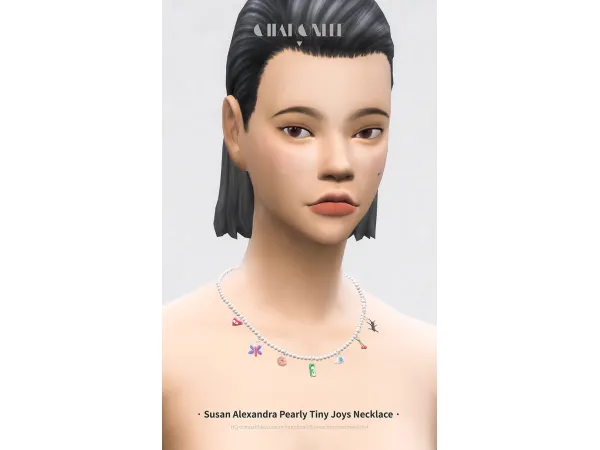 Alpha Susan Alexandra Pearly Tiny Joys Necklace by simsfinds - The Sims 4 Custom Content