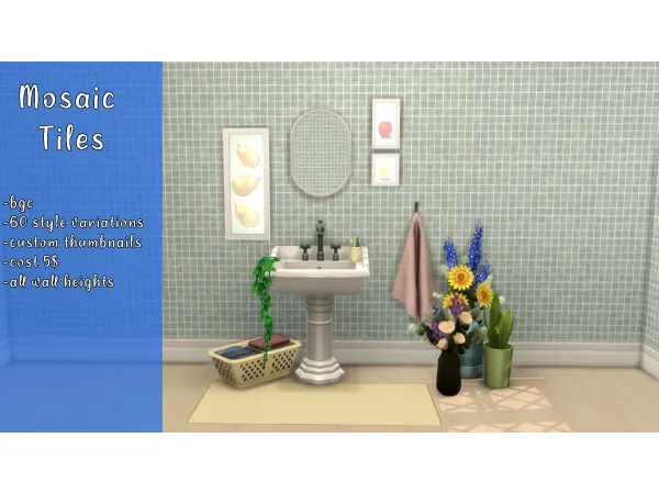 Maxis Match Mosaic Tiles by simsfinds - The Sims 4 Custom Content